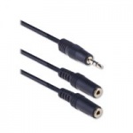 Ewent EW9232 0.1m 3.5mm 2 x 3.5mm Zwart audio kabel