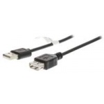 Valueline 2m USB 2.0 USB-kabel USB A Mannelijk Vrouwelijk Zwart