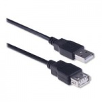 Ewent EW9624 USB-kabel 1,8 m USB A Mannelijk Vrouwelijk Zwart