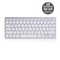 Ewent EW3163 Bluetooth QWERTY US International Zilver, Wit toetsenbord