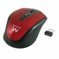 Ewent EW3217 RF Draadloos Optisch 1600DPI Ambidextrous Zwart, Rood muis