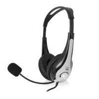 Ewent EW3562 Stereofonisch Hoofdband Zwart, Zilver hoofdtelefoon