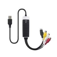Ewent EW3706 kabeladapter/verloopstukje USB 2.0 S-Video/Composite AV Zwart, Grijs, Rood, Wit, Geel