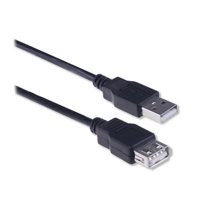 Ewent EW9622 USB-kabel 3 m USB A Mannelijk Vrouwelijk Zwart