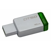 Kingston Technology DataTraveler 50 16GB 16GB USB 3.0 (3.1 Gen 1) Type-A Groen, Zilver USB flash drive