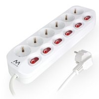 Ewent EW3933 Binnen 6AC outlet(s) 1.5m Rood, Wit power uitbreiding