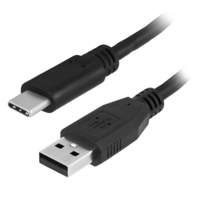 Ewent EW9649 1m USB C USB A Mannelijk Mannelijk Zwart USB-kabel