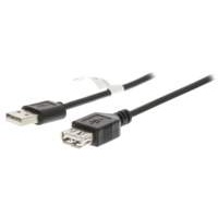 Valueline 2m USB 2.0 USB-kabel USB A Mannelijk Vrouwelijk Zwart