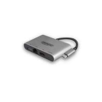 Eminent AB7872 USB Type-C USB Type-C, USB 3.0, LAN, HDMI Aluminium, Zwart kabeladapter/verloopstukje