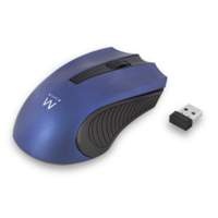 Ewent EW3228 muis RF Draadloos Optisch 1000 DPI Ambidextrous Zwart, Blauw