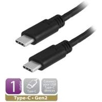 Ewent EW9648 1m USB C USB C Mannelijk Mannelijk Zwart USB-kabel