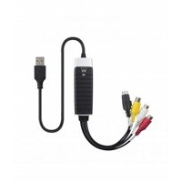 Ewent EW3706 kabeladapter/verloopstukje USB 2.0 S-Video/Composite AV Zwart, Grijs, Rood, Wit, Geel